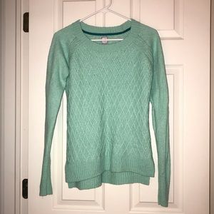JCP Aqua Nylon/Rayon/Wool Diamond pattern sweater